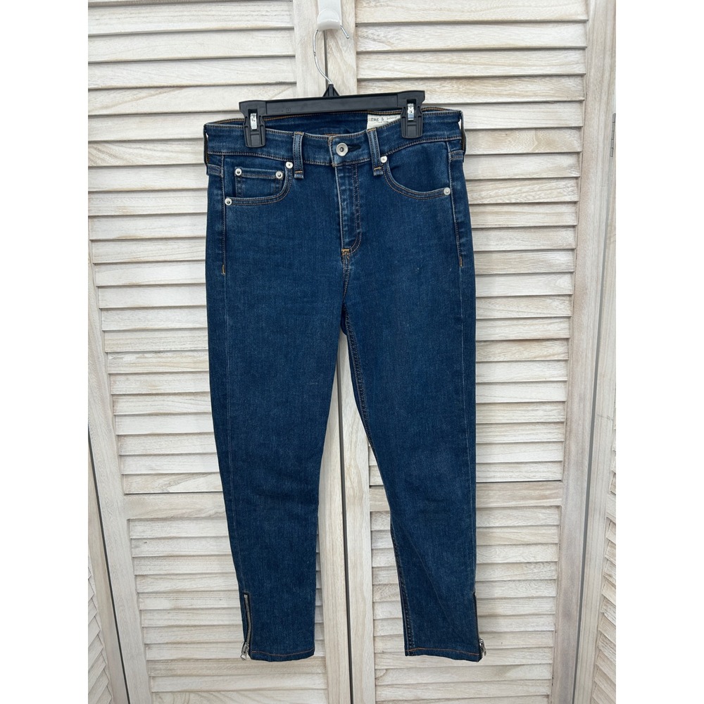 Rag & Bone Cate Ankle Skinny Jeans Size 27 Dark Blue Indigo Stretch Slim Denim